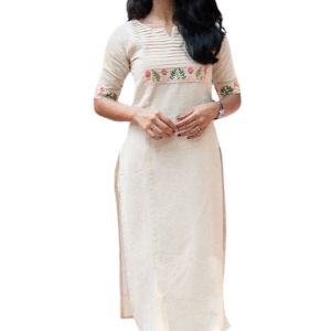 Women?s Cotton Kurta Suit Set with Palazzo Pants & Dupatta(L)