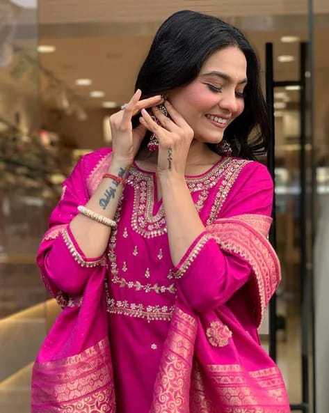 Embroidered Perfection ? Cotton Floral Dress with Stylish Prints (XL) - Image 6